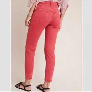 NWT Anthropologie Pilcro Slim Straight Jeans Women’s 27 / 4 Washed Red